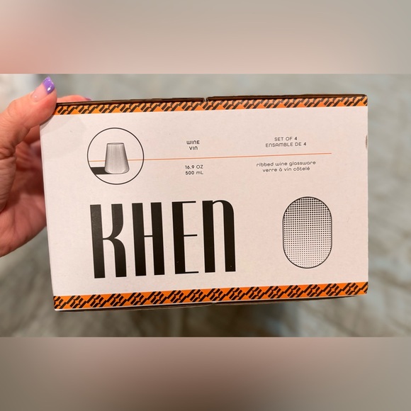 NEW KHEN Colorful Wine Glass Tumbler Set of 4 - Picture 6 of 8